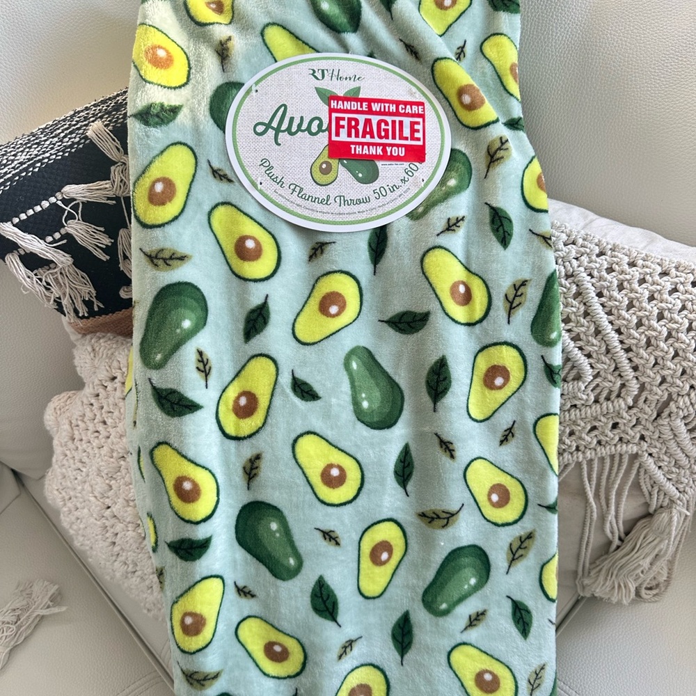 Avocado Print Plush Throw Blanket